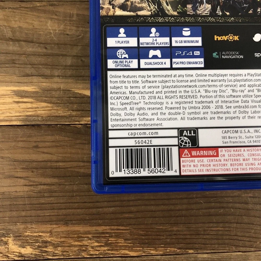 Monster‎ Hunter World PS4 Sony PlayStation 4 Capcom Hunting Shooting Video Game
